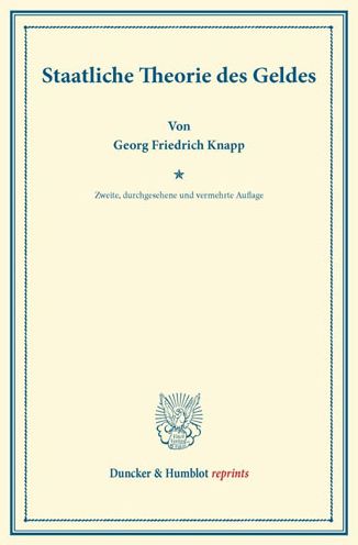 Cover for Knapp · Staatliche Theorie des Geldes. (Book) (2013)