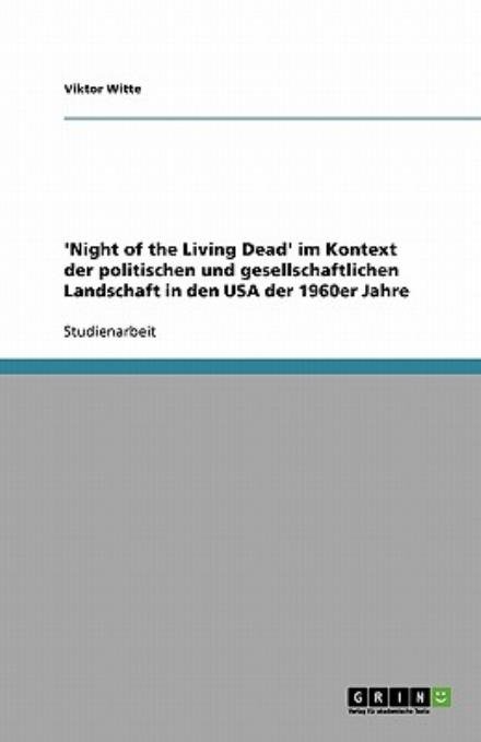 Cover for Witte · 'Night of the Living Dead' im Kon (Book) [German edition] (2009)