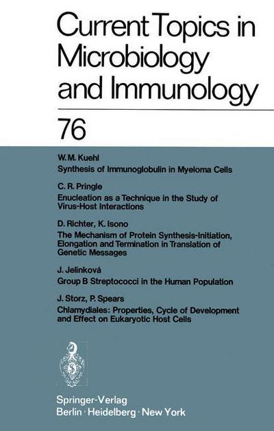 Cover for W. Arber · Current Topics in Microbiology and Immunology - Current Topics in Microbiology and Immunology (Taschenbuch) [Softcover reprint of the original 1st ed. 1977 edition] (2011)