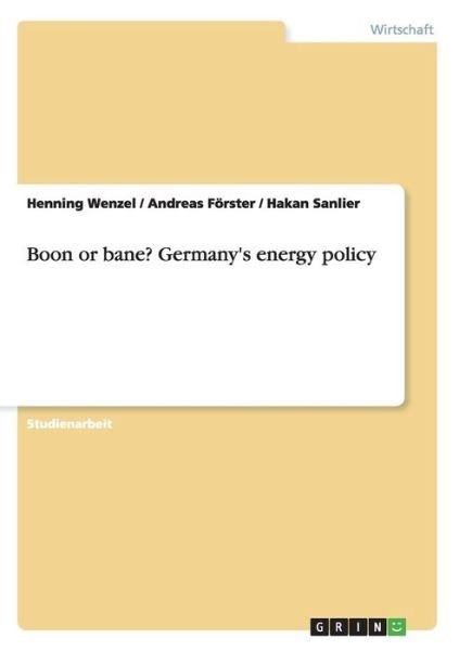 Cover for Wenzel · Boon or bane? Germany's energy p (Book) (2016)