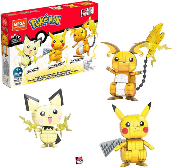 Mega Construx Pokemon Build and Show Pikachu Evolution Trio - Divers - Merchandise - Mattel - 0887961971552 - 25. Juli 2021