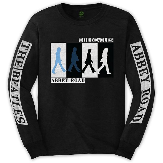 Cover for The Beatles · The Beatles Unisex Long Sleeve T-Shirt: Abbey Road Colours Crossing (Sleeve Print) (CLOTHES) [size S] [Black - Unisex edition]