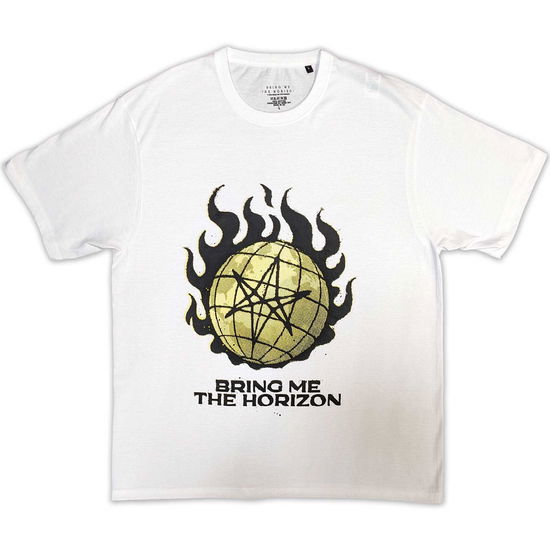 Bring Me The Horizon Unisex T-Shirt: Globe Yellow - Bring Me The Horizon - Koopwaar -  - 5056737207552 - 