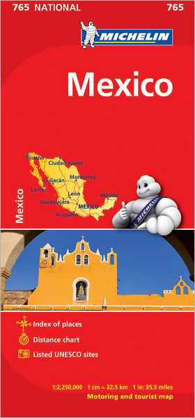 Mexico - Michelin National Map 765 - Michelin - Libros - Michelin Editions des Voyages - 9782067173552 - 27 de abril de 2023