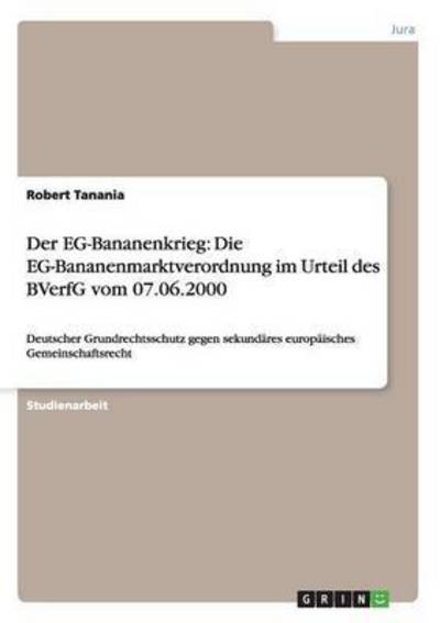 Cover for Tanania · Der EG - Bananenkrieg: Die EG-B (Book) [German edition] (2007)