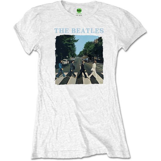 The Beatles Ladies T-Shirt: Abbey Road & Logo (Retail Pack) - The Beatles - Koopwaar -  - 5056170661553 - 