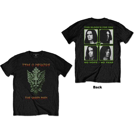 Cover for Type O Negative · Type O Negative Unisex T-Shirt: Green Man (Back Print) (T-shirt) [size S] [Black - Unisex edition]