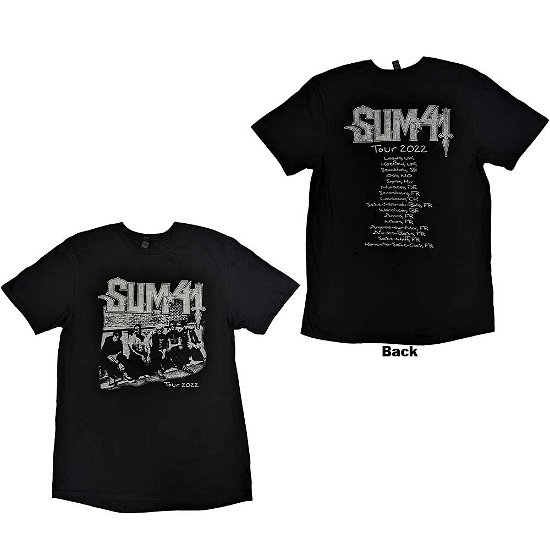 Sum 41 Unisex T-Shirt: Band Photo European Tour 2022 (Back Print & Ex-Tour) - Sum 41 - Merchandise -  - 5056737226553 - 