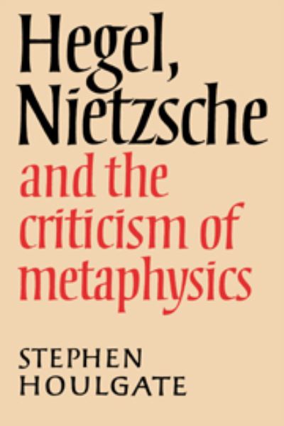 Cover for Stephen Houlgate · Hegel, Nietzsche and the Criticism of Metaphysics (Hardcover Book) (1986)