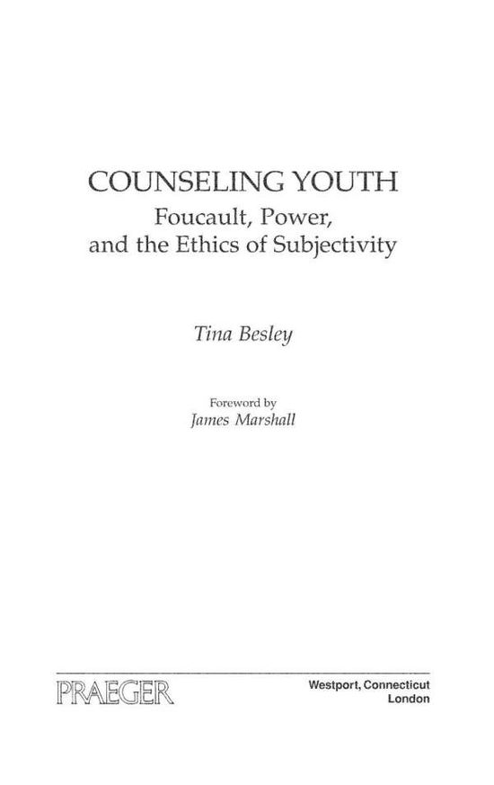 Cover for Tina Besley · Counseling Youth: Foucault, Power, and the Ethics of Subjectivity (Hardcover Book) (2002)