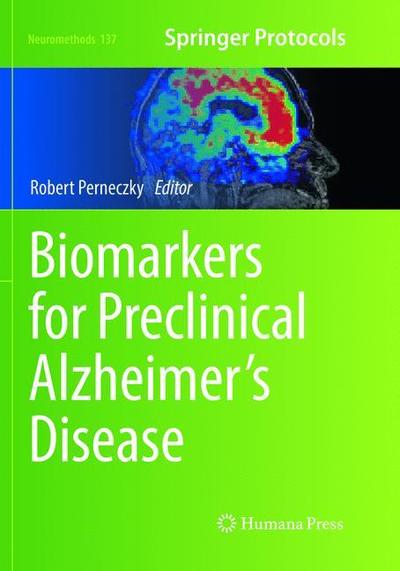 Cover for Biomarkers for Preclinical Alzheimer s Disease (Book) [Softcover reprint of the original 1st ed. 2018 edition] (2019)