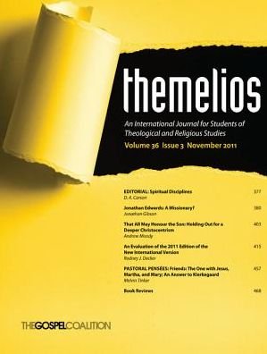 Themelios, Volume 36, Issue 3 - D a Carson - Books - Wipf & Stock Publishers - 9781625649553 - January 27, 2015