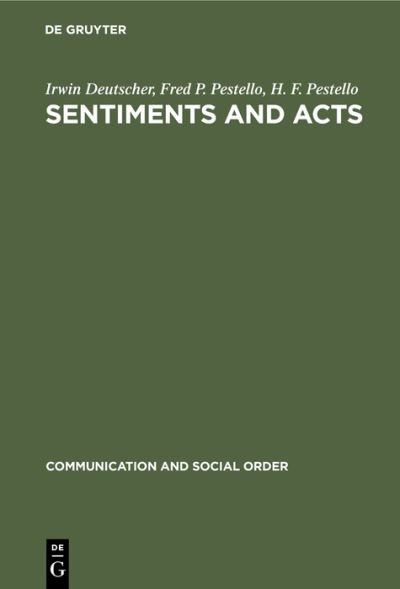 Cover for Irwin Deutscher · Sentiments and Acts (N/A) (1993)