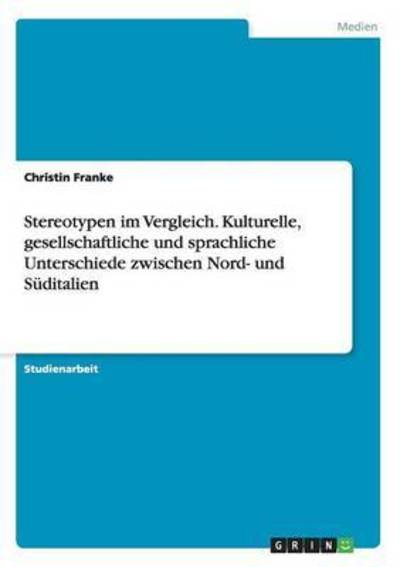 Cover for Franke · Stereotypen im Vergleich. Kultur (Book) (2015)