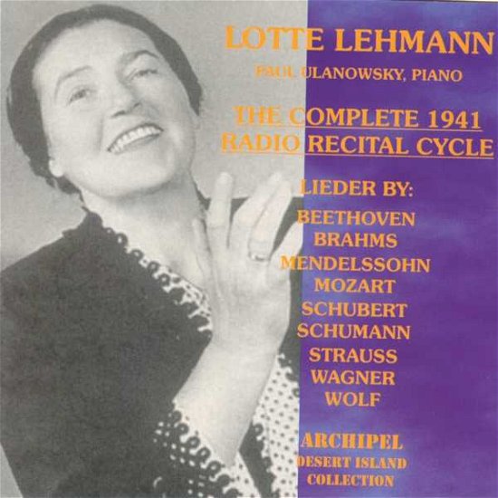 Cover for Lehmann · Lehmann The Complete 1941 Radi (CD) (2009)