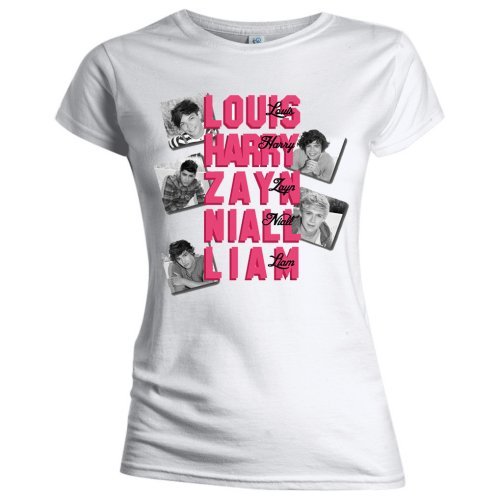 Cover for One Direction · One Direction Ladies T-Shirt: Names (Skinny Fit) (T-shirt) [size XL] [White - Ladies edition]