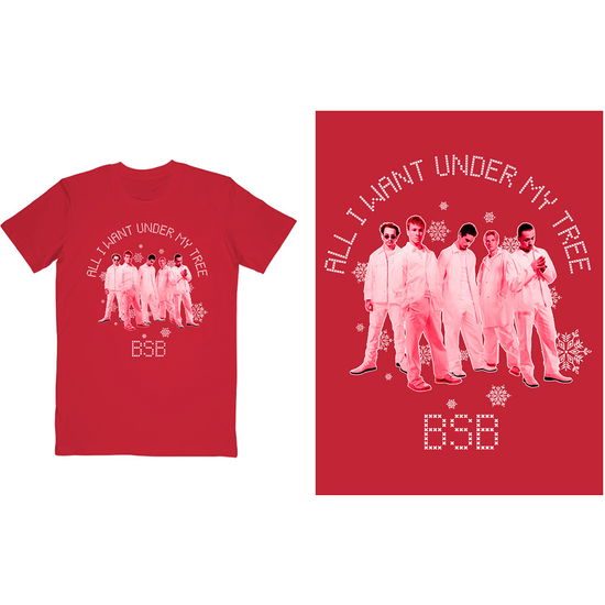 Cover for Backstreet Boys · Backstreet Boys Unisex T-Shirt: All I Want Xmas (Red) (T-shirt) [size S] [Red - Unisex edition] (2021)