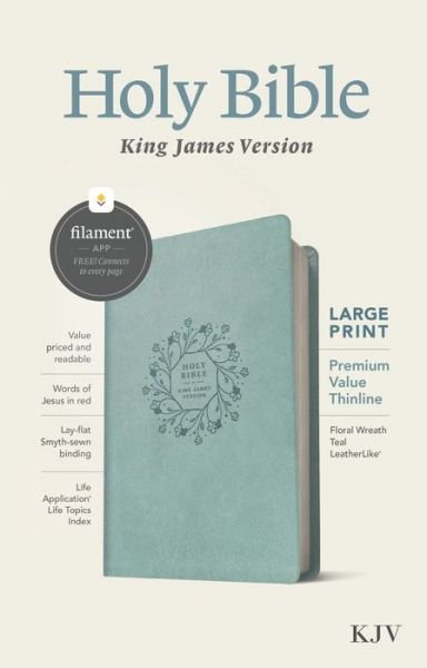 Cover for Tyndale · KJV Large Print Premium Value Thinline Bible, Filament Enabl (Læderbog) (2022)