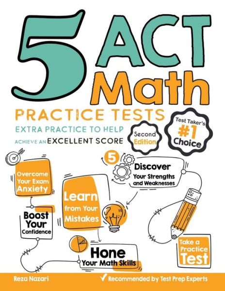 Cover for Reza Nazari · 5 ACT Math Practice Tests (Paperback Book) (2020)