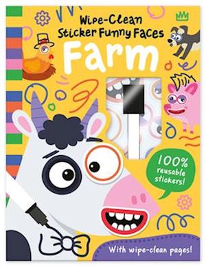 Cover for Rob Abbott · Wipe-Clean Sticker Funny Faces Farm - Wipe-Clean Sticker Funny Faces (Hardcover Book) (2025)