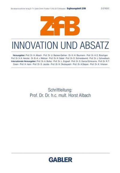 Cover for Horst Albach · Innovation Und Absatz - Zfb Special Issue (Paperback Book) [1999 edition] (1999)