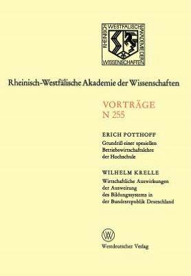 Cover for Erich Potthoff · Natur-, Ingenieur- und Wirtschaftswissenschaften - Rheinisch-Westfalische Akademie der Wissenschaften (Taschenbuch) [1976 edition] (1976)