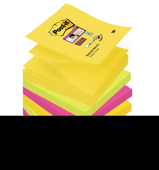Cover for Post-it® · Post-It R3306sr Super Sticky Z-Notes Pad 90?Sheets 76x76?Mm Ultra Yellow / Pink / Neon Green 6 (MERCH) (2017)