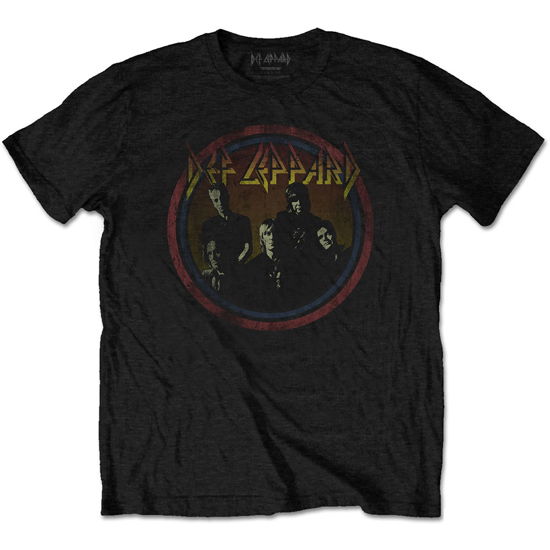 Cover for Def Leppard · Def Leppard Unisex T-Shirt: Vintage Circle (T-shirt) [size M] [Black - Unisex edition]