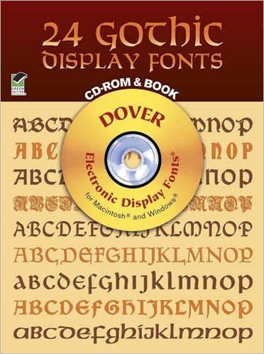 Cover for Dover Publications · 24 Gothic Display Fonts - CD-Rom and Book - Dover Electronic Clip Art (Book) (2000)