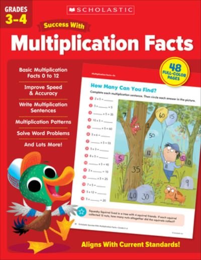 Cover for Scholastic Teaching Resources · Scholastic Success with Multiplication Facts Grades 3-4 (Book) (2022)