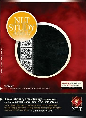 Cover for Tyndale House Publishers · Study Bible-nlt (Leather Book) [Indexed edition] [Black/White Imitation] (2008)