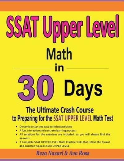 Cover for Ava Ross · SSAT Upper Level Math in 30 Days (Paperback Book) (2018)