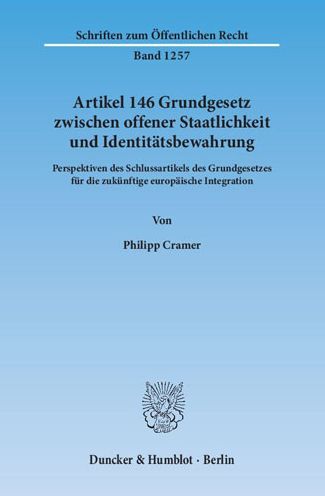 Cover for Cramer · Artikel 146 Grundgesetz zwischen (Book) (2013)