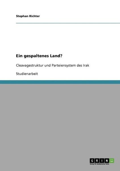 Cover for Richter · Ein gespaltenes Land? (Bok) [German edition] (2013)