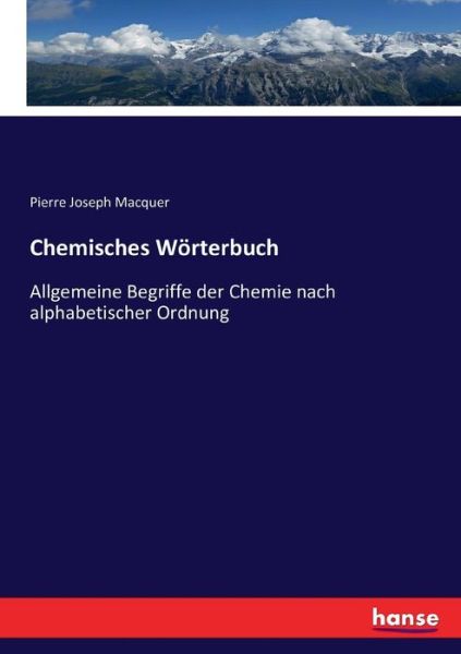 Cover for Macquer · Chemisches Wörterbuch (Book) (2016)