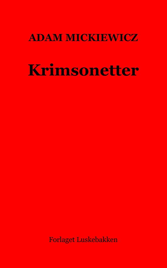 Cover for Adam Mickiewicz · Krimsonetter (Paperback Book) (2022)