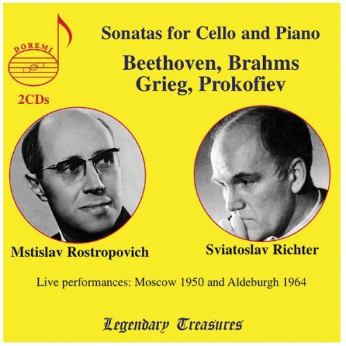Cover for Rostropovich / Richter / Brahms / Beethoven · Sonatas for Cello &amp; Piano (CD) (2008)