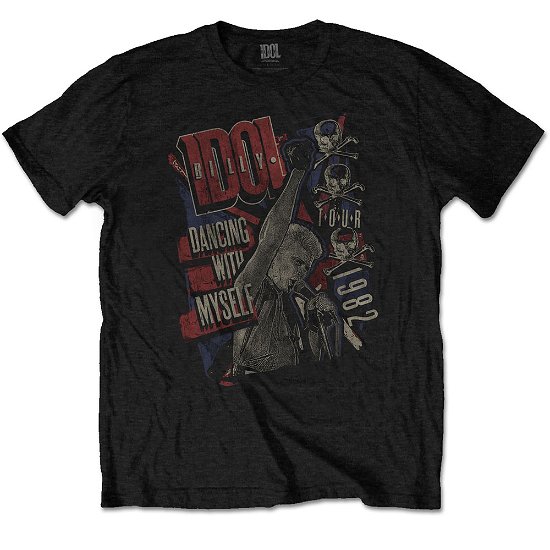Billy Idol Unisex T-Shirt: Dancing with Myself - Billy Idol - Marchandise - Epic Rights - 5056170615556 - 