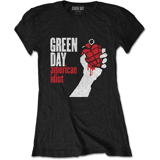 Green Day Ladies T-Shirt: American Idiot - Green Day - Marchandise -  - 5056170686556 - 