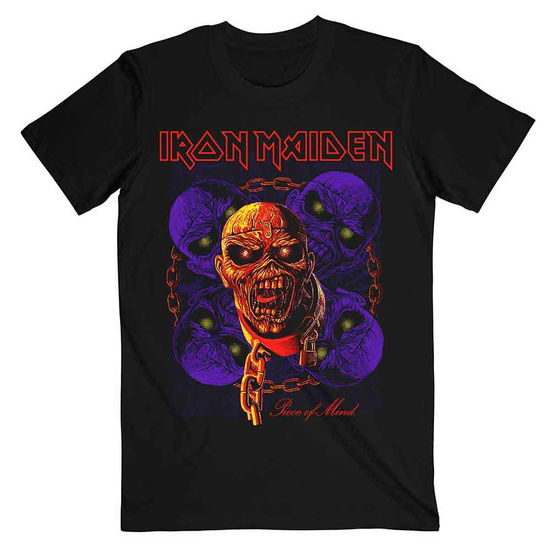 Iron Maiden Unisex T-Shirt: Piece of Mind Multi Head Eddie - Iron Maiden - Merchandise -  - 5056561075556 - 