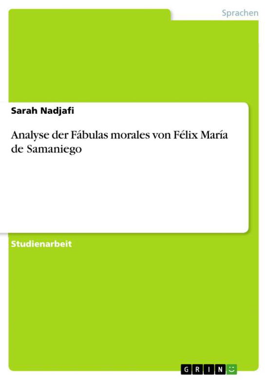 Cover for Nadjafi · Analyse der Fábulas morales von (Book) [German edition] (2011)