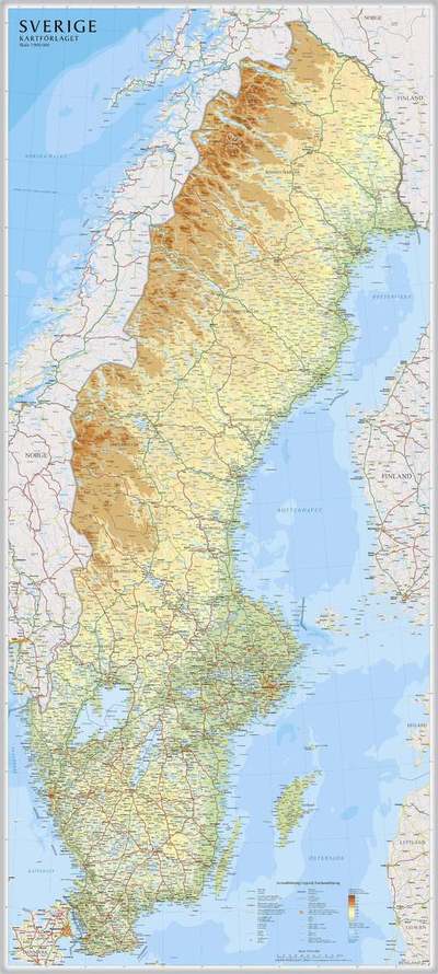 Cover for Kartförlaget · Sverige väggkarta 1:900 000 (Map) (2024)