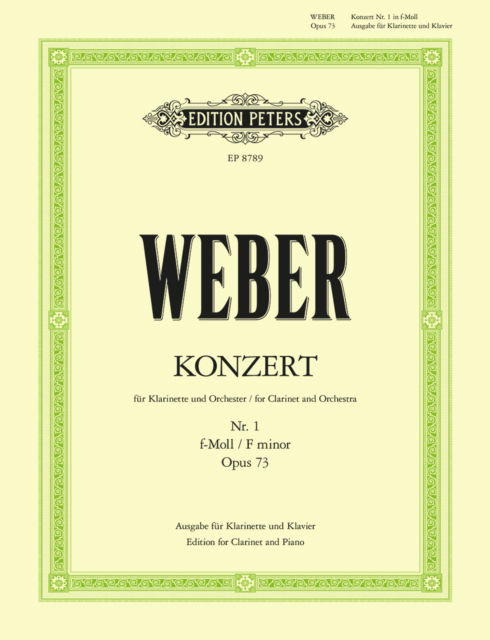 Concerto No. 1 in F minor Op.73 - - Bøger - Edition Peters - 9790014105556 - 12. april 2001
