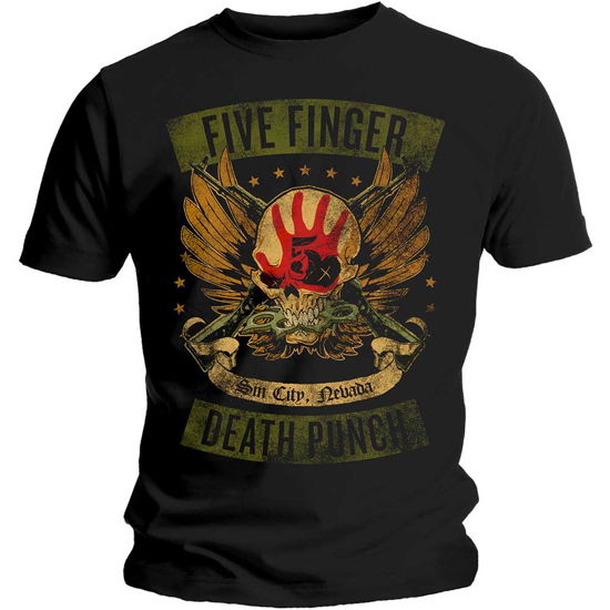 Five Finger Death Punch Unisex Tee: Locked & Loaded - Five Finger Death Punch - Koopwaar - Global - Apparel - 5056170618557 - 26 november 2018