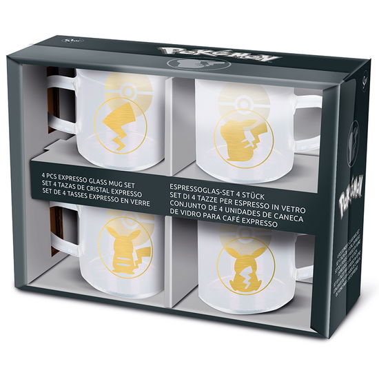 Cover for Stor · Set Of 4 Decorative Glass Espresso Cups 100 Ml Capacity Pokemon (N/A)