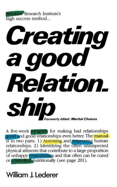 Cover for William J. Lederer · Creating a Good Relationship (Paperback Book) (1984)