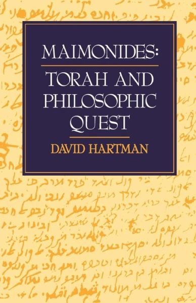 Cover for David Hartman · Maimonides: Torah and Philosophic Quest (Paperback Book) (1977)