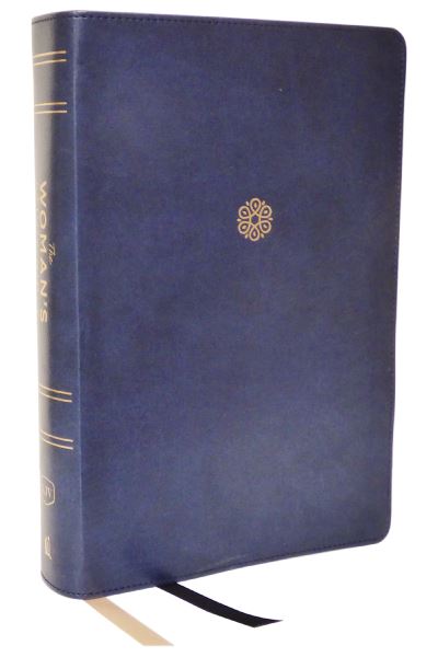 Cover for KJV, The Woman's Study Bible, Blue Leathersoft, Red Letter, Full-Color Edition, Comfort Print (Thumb Indexed): Receiving God's Truth for Balance, Hope, and Transformation (Leather Book) (2023)