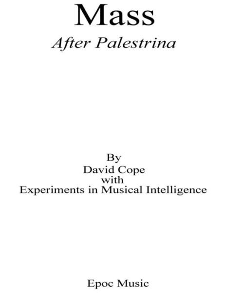Cover for David Cope · Mass: After Palestrina (Pocketbok) (2015)