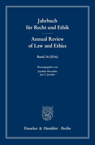 Cover for Jan C Joerden · Jahrbuch Fur Recht Und Ethik / Annual Review of Law and Ethics : Bd. 24 . Themenschwerpunkt (Paperback Book) (2016)